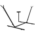 9.4ft Steel Hammock Stand with Side Tray for String, Brazilian, Flat & Rope Styles - Black
