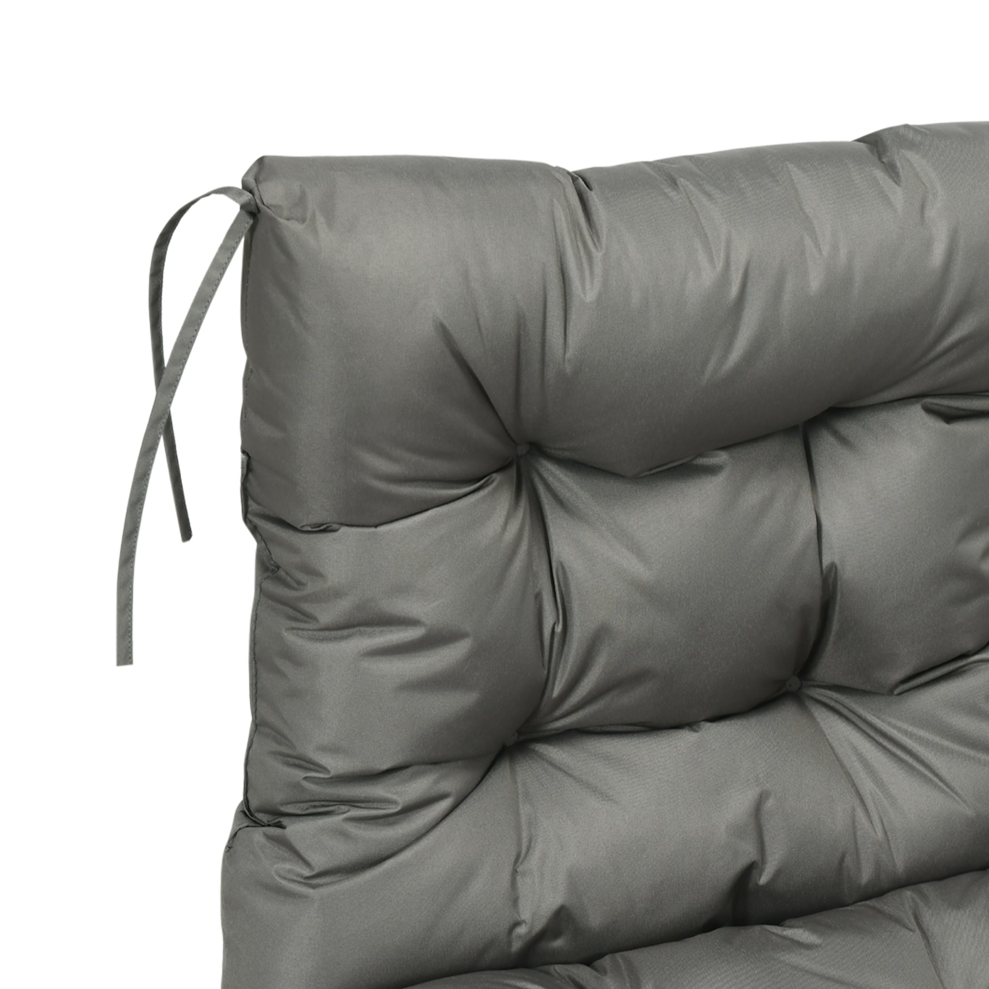 Garden Back Chair Cushion with Backrest for Indoor & Outdoor Seating - Light Grey