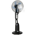 Pedestal Standing Fan with 2.8L Water Mist Spray, 3 Speeds, Oscillating Humidifying Fan - Black