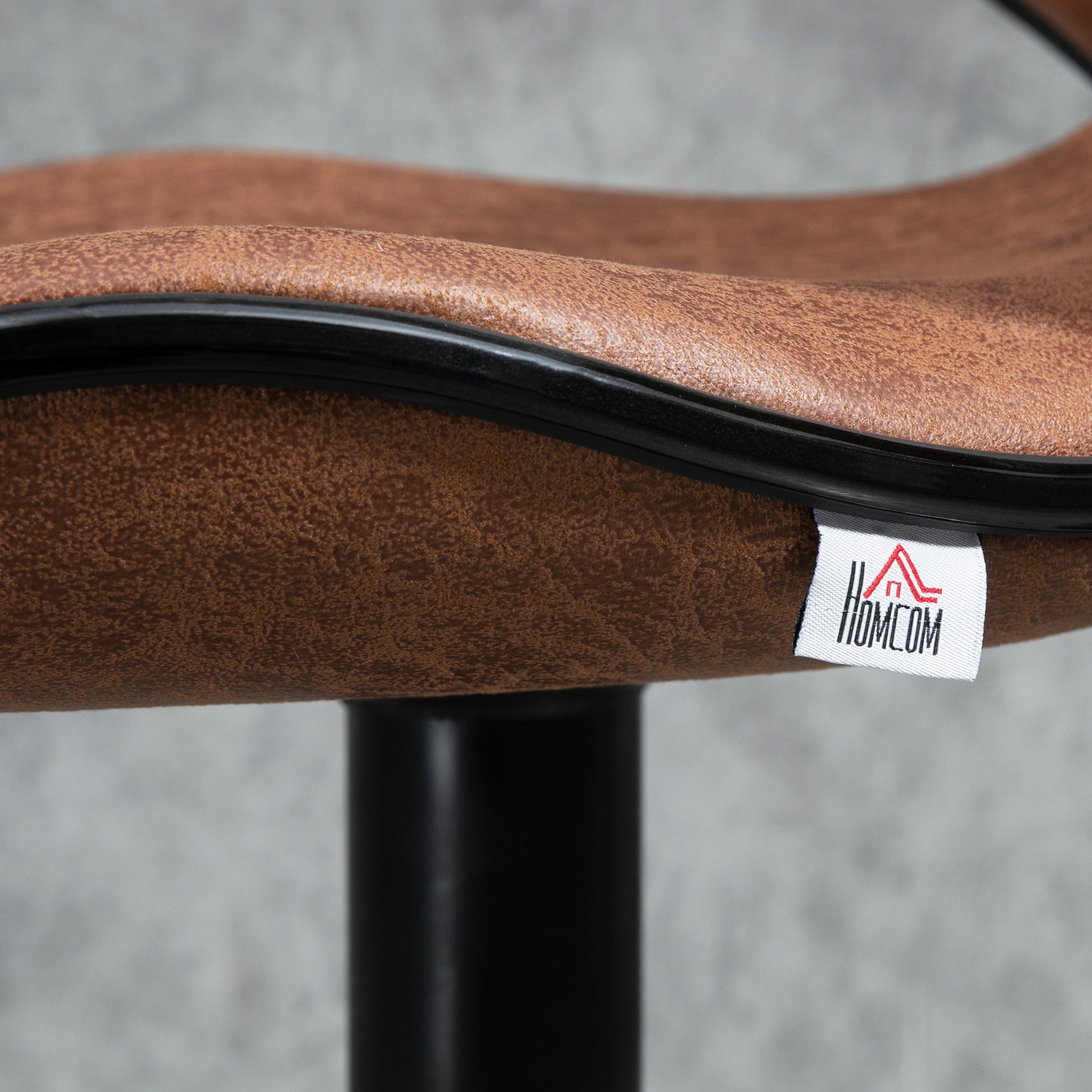 Set of 2 Adjustable Height Microfiber Bar Stools with Swivel Armless Seats - Brown