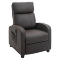 PU Leather Massage Recliner Sofa Chair with Footrest and Remote Control - Brown
