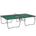9FT Folding Outdoor Table Tennis Table with 8 Wheels for Indoor & Outdoor Use - Green