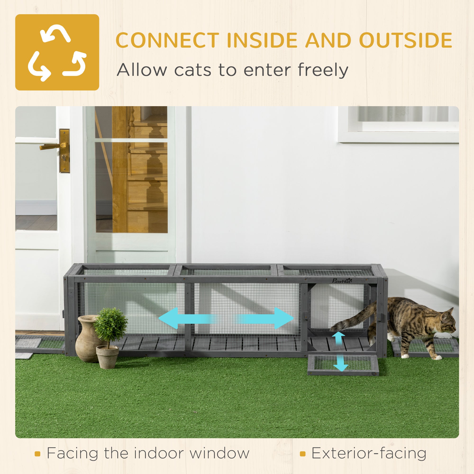 Large Cat Tunnel 150cm Extra Long Cat Play Tunnel Indoor Outdoor W/ Multiple Entrances for Cat, Rabbit, Puppy, Dark Grey