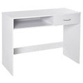 Computer Desk with Shelf and Drawer Storage Compartment Work Table Study Station - White