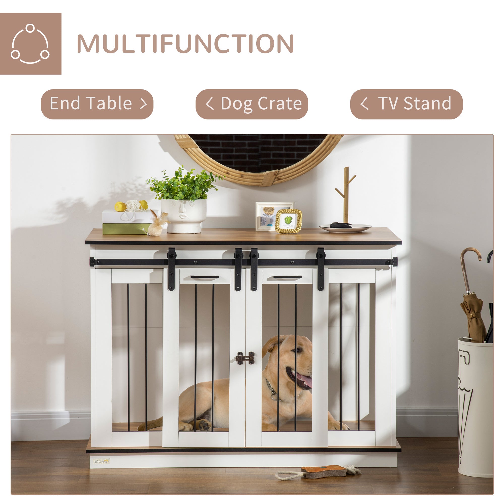 Dog Crate Furniture for Large Dogs, Double Dog Cage for Small Dogs