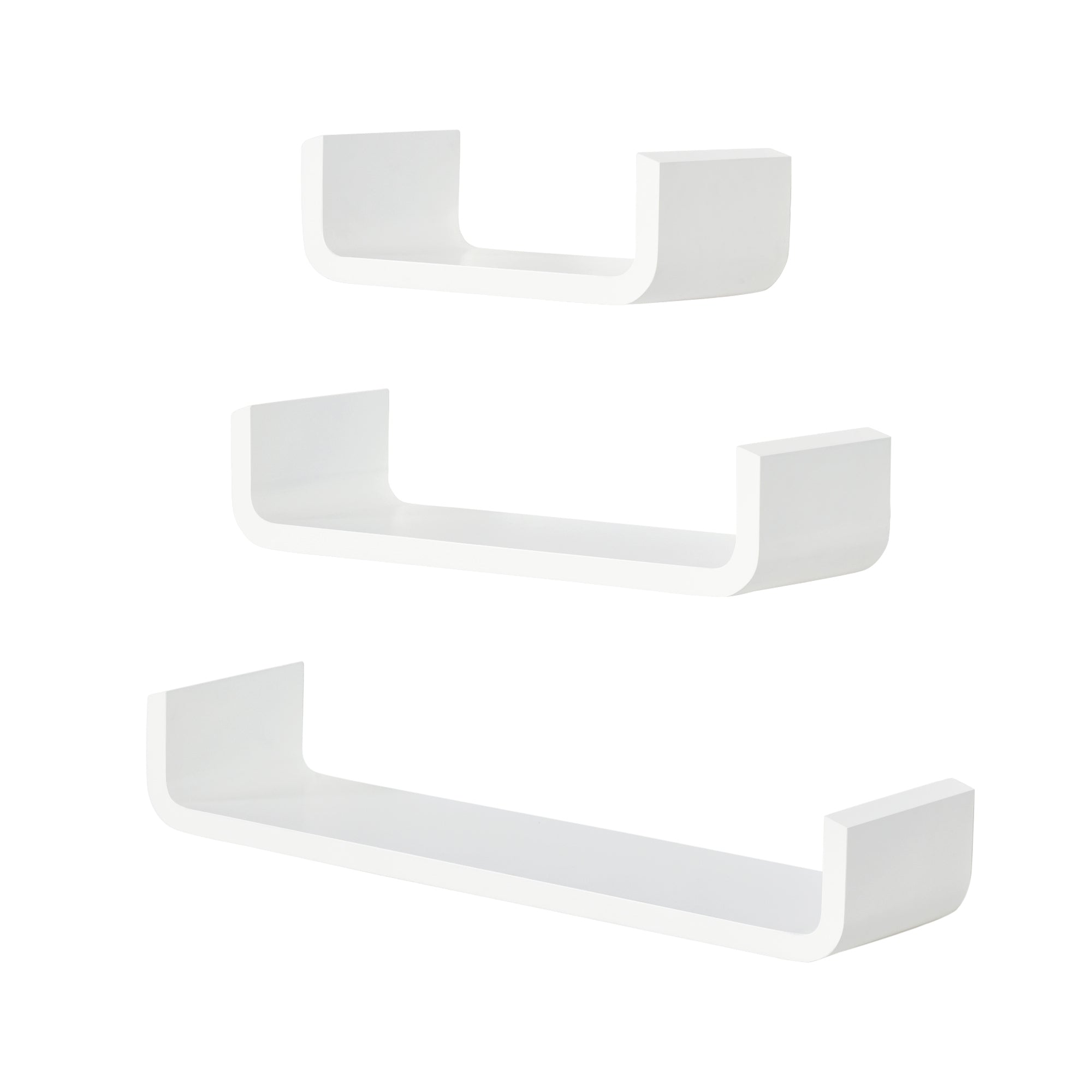 3 pcs U Shaped Shelves Set-White