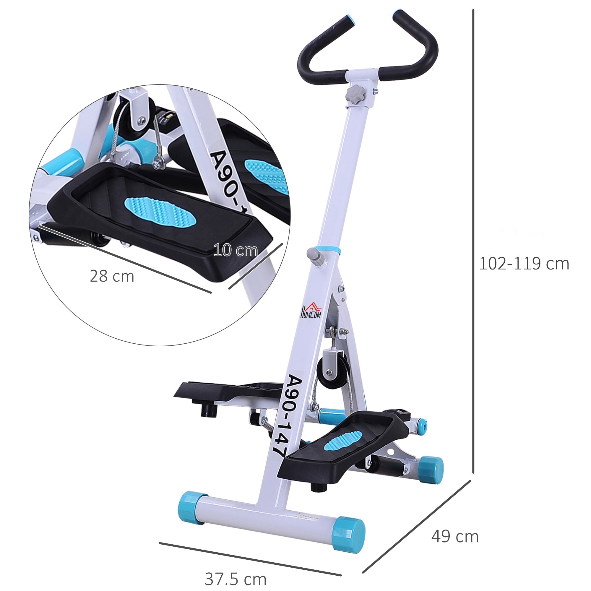 Stepper w/Handle Hand Grip Workout Fitness Machine For Fitness Aerobic Exercise Home Gym