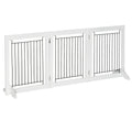Freestanding Foldable Dog Gate 3-Panel 61cm High with Support Feet - White