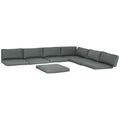 14-Piece Replacement Cushions Set for 7-Seat Rattan Outdoor Furniture - Grey