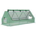 Portable Small Polytunnel with Roll-Up Mesh Windows and Doors - Green