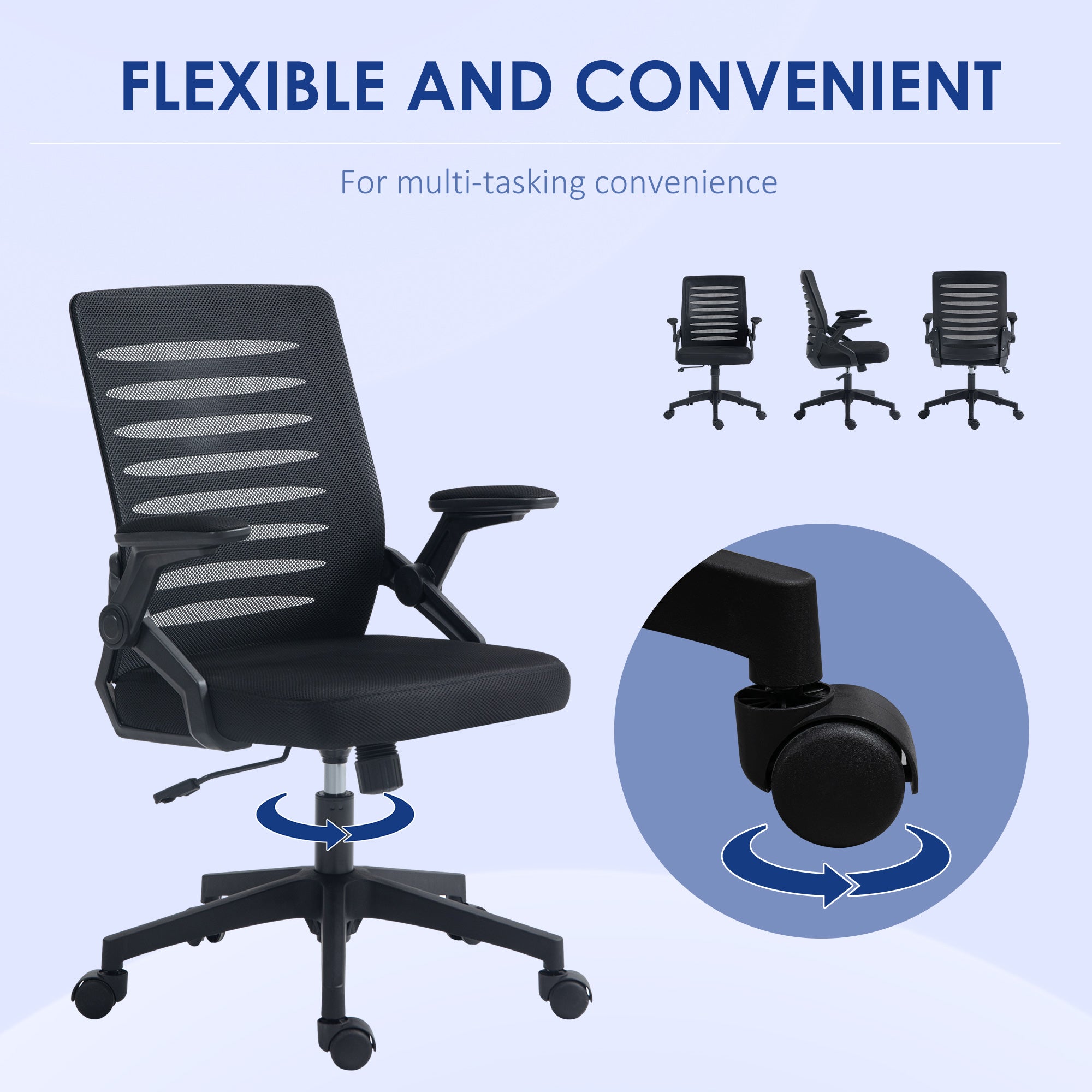 Mesh Office Chair, Swivel Task Computer Chair for Home with Lumbar Support