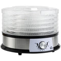 5 Tier Stainless Steel Food Dehydrator with Adjustable Temperature Control - Silver