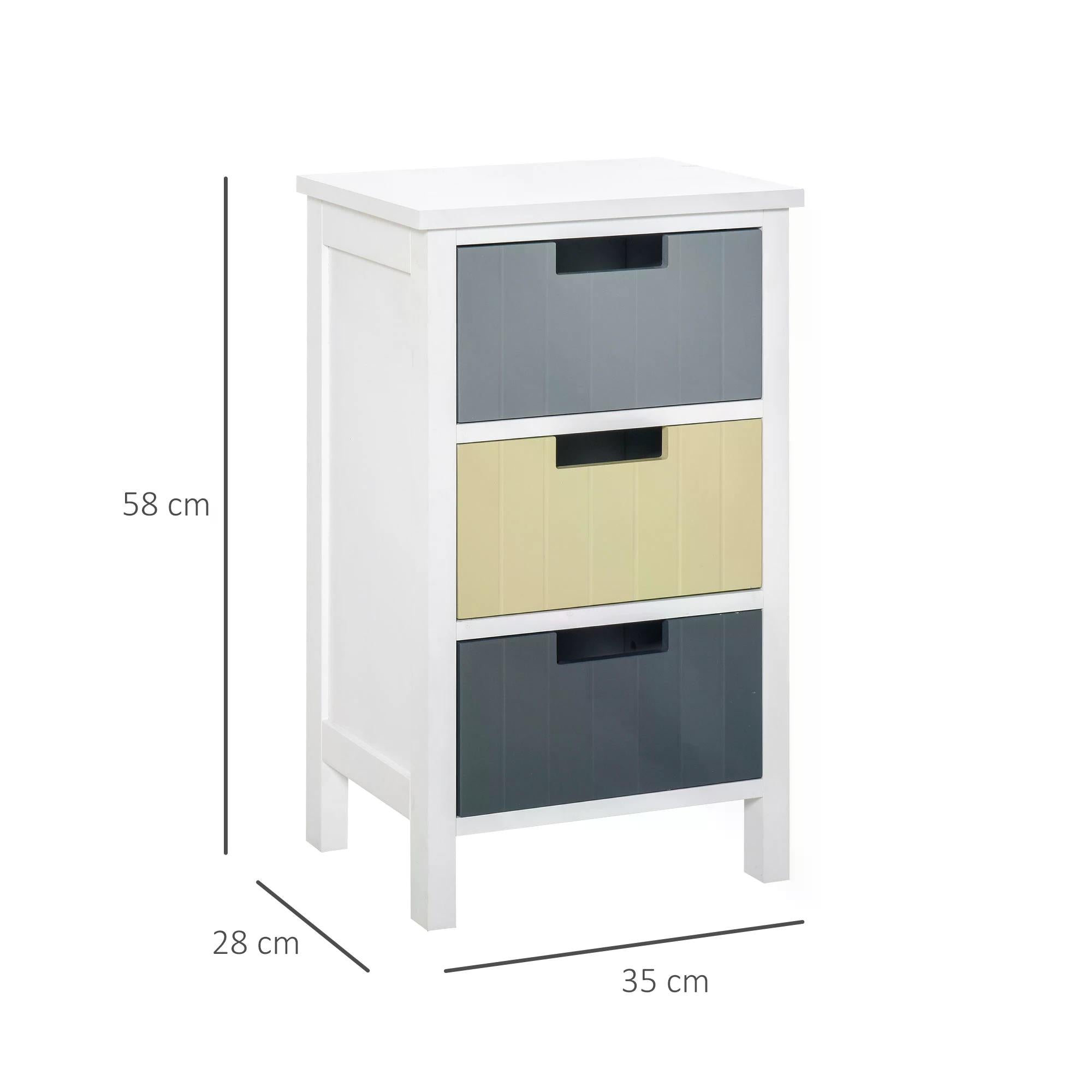 3 Drawer Storage Tower, Dresser Chest with Wood Top, Organizer Unit for Closets Bedroom Nursery Room Hallway