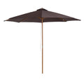3 Metre Bamboo Wooden Patio Umbrella with Adjustable Angle - Coffee