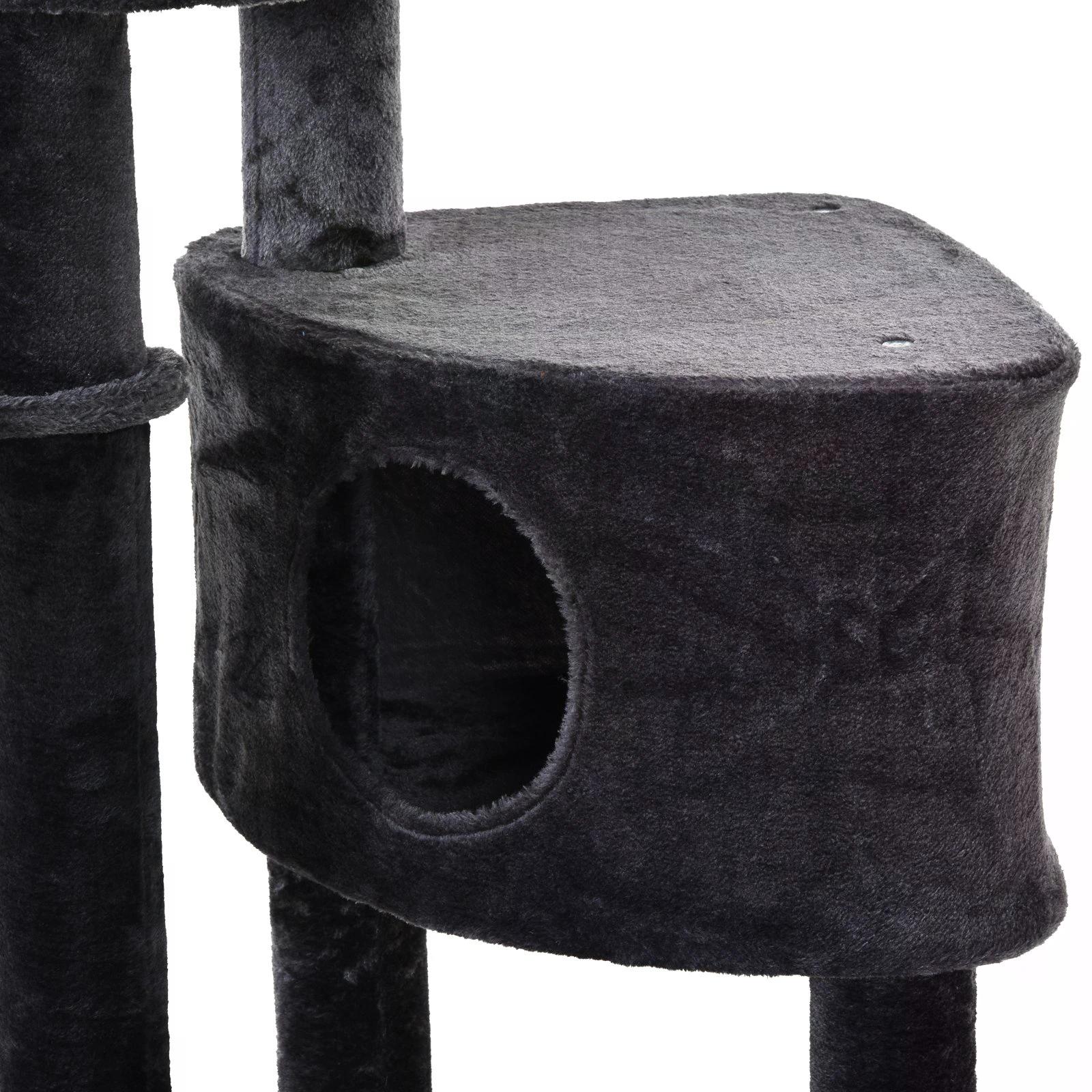 Adjustable Height Floor-To-Ceiling Vertical Cat Tree with Carpeted Platforms, Condo, Sisal Rope Scratching Areas