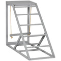 Wooden Chicken Coop Toy with Swing, Ladder & Platform - Grey