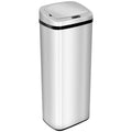 50L Infrared Touchless Automatic Motion Sensor Stainless Steel Dustbin for Home Office - Silver