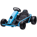 24V Electric Drift Go Kart for Kids 8-12 Years with 2 Speeds and Music Horn - Blue