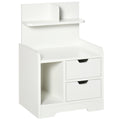 2 Drawer Bedside Table with Storage Shelves - White