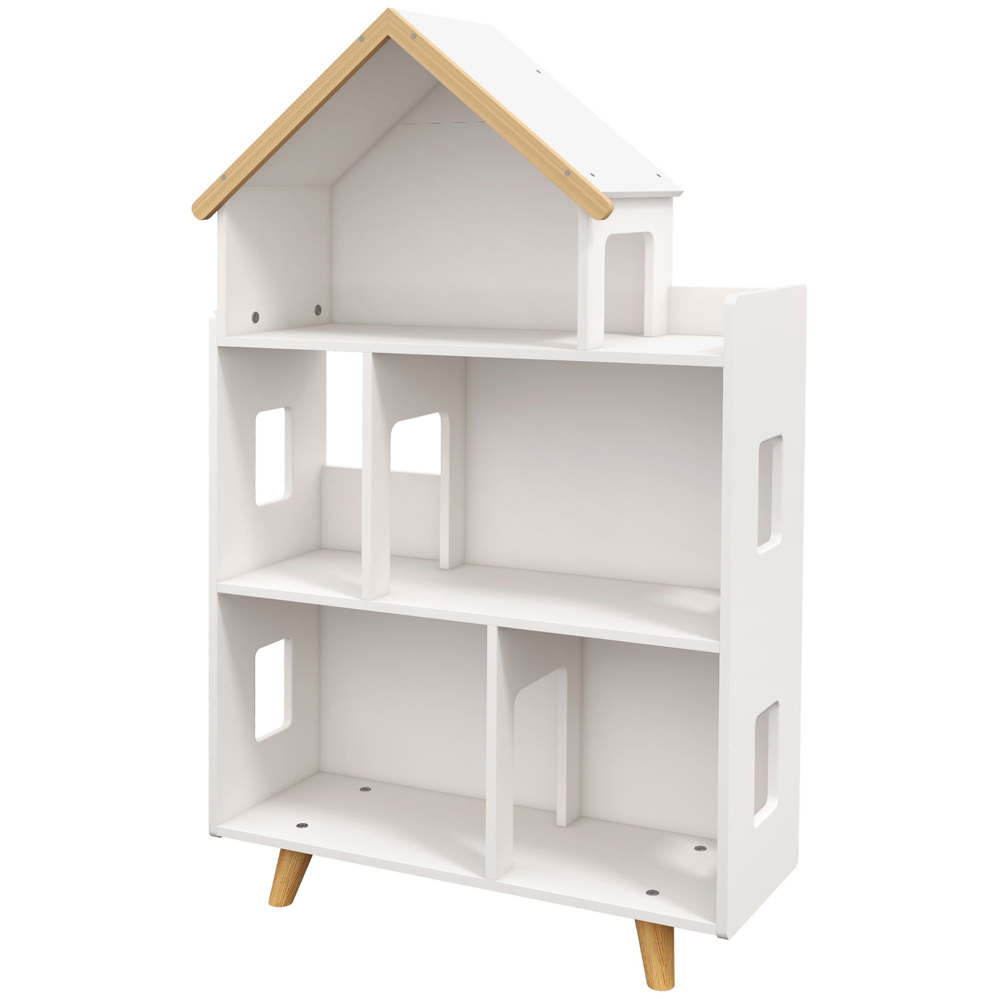 3 Tier Toy Storage Shelf with 6 Cubby White