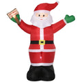 8ft Inflatable Christmas Santa Claus with LED Blessings Sign Outdoor Yard Display - Red
