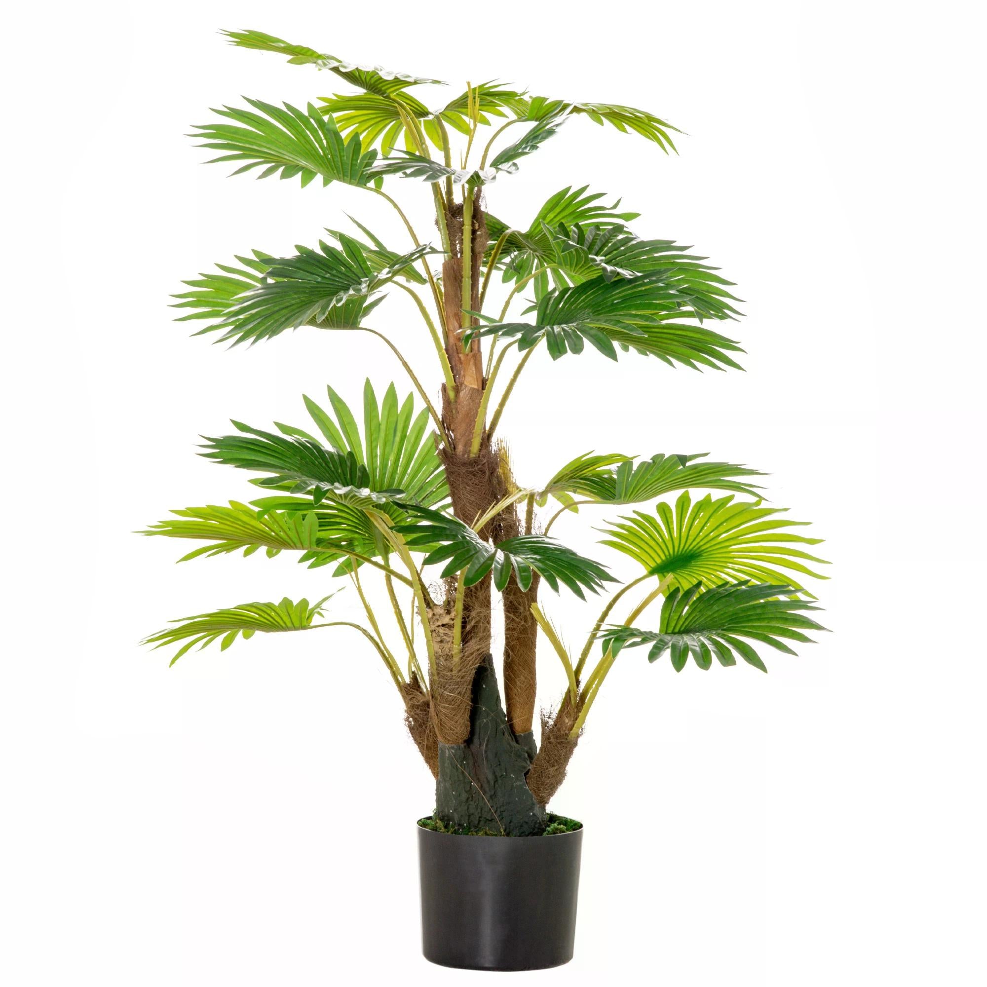 Artificial Tree, Tropical Palm Tree, Fake Decorative Plant in Nursery Pot for Indoor Outdoor Décor, 135cm