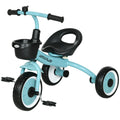 Adjustable Kids Tricycle with Basket and Bell for Ages 2-5 - Blue