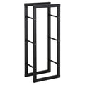 Tall Metal Firewood Log Holder Rack with Side Rails 40W x 25D x 100H cm - Black