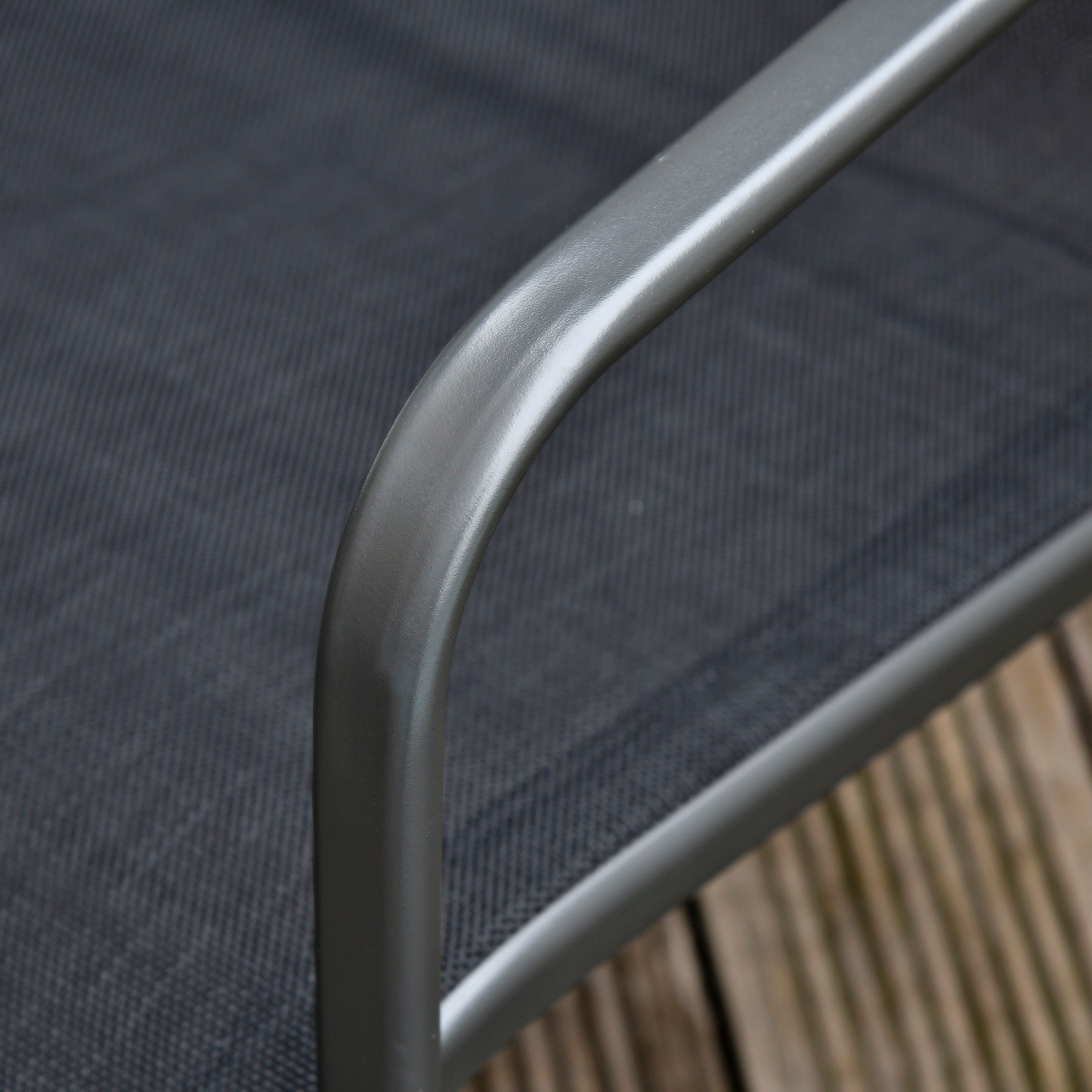 4 Piece Outdoor Garden Furniture Set with Double and Single Chairs & Glass Top Table - Black