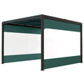 Set of 2 Weather-Resistant Polyester Pergola Side Panels with Window for 3m Frame - Green