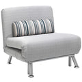 Single Foldable Sofa Bed with Pillow 1 Person Sleeper Lounge - Grey