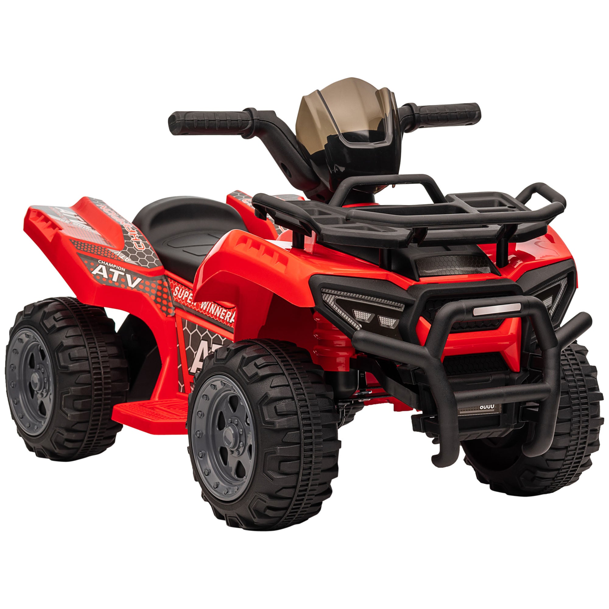 Kids Ride-on Four Wheeler ATV Car with Real Working Headlights, 6V Battery Powered Motorcycle for 18-36 Months, Red