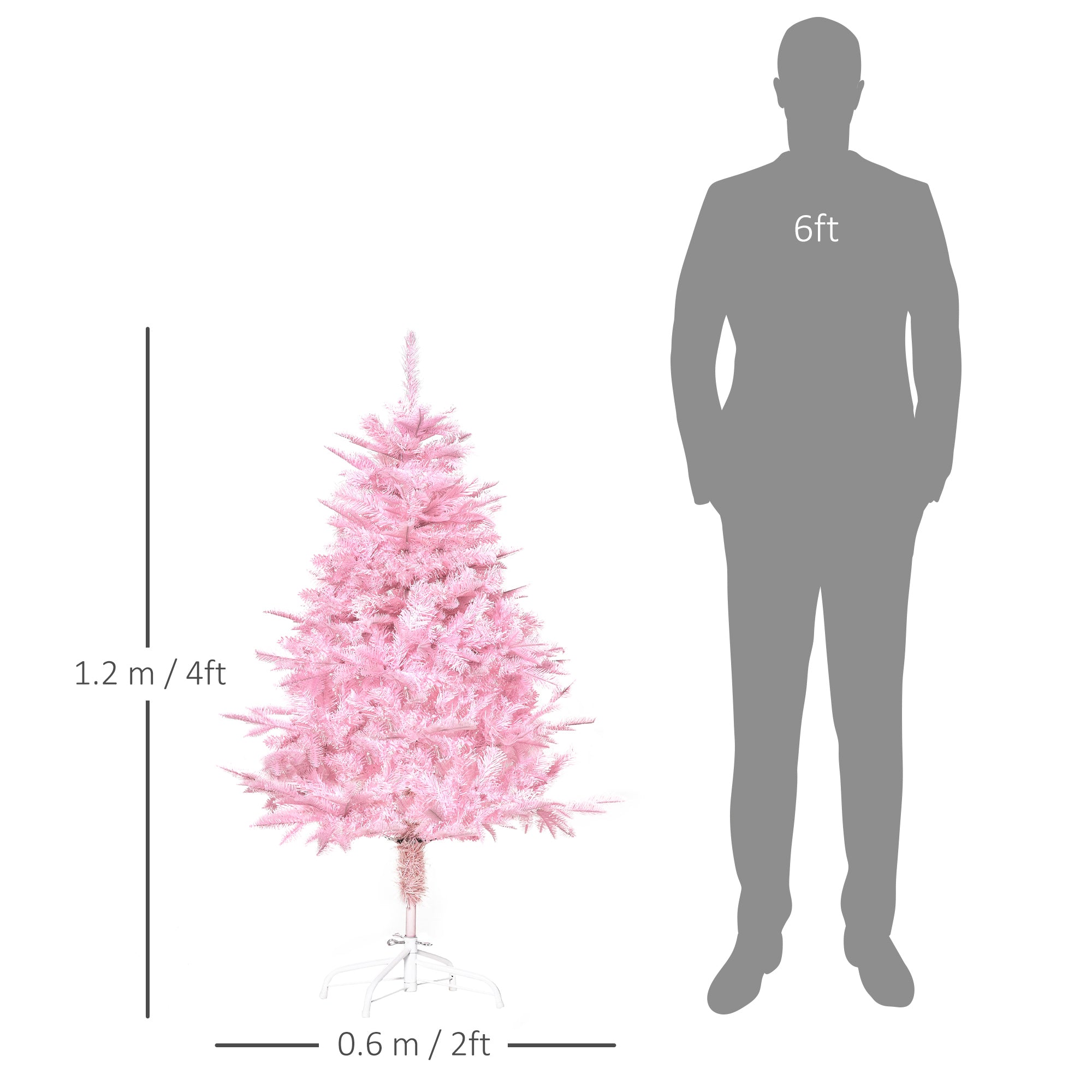 4FT Pop-up Artificial Christmas Tree Holiday Xmas Holiday Tree Decoration with Automatic Open for Home Party, Pink