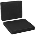 2 Piece Rattan Sofa Cushion Set with Polyester Covers - Black