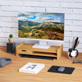 Monitor Riser Laptop PC Stand with Drawer Bamboo - Natural
