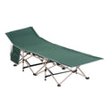 Military Portable Folding Camping Cot with Steel Frame - Green