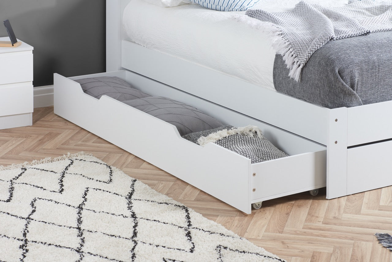 Alfie Double Storage Bed White - Bedzy UK modern and affordable home furniture England