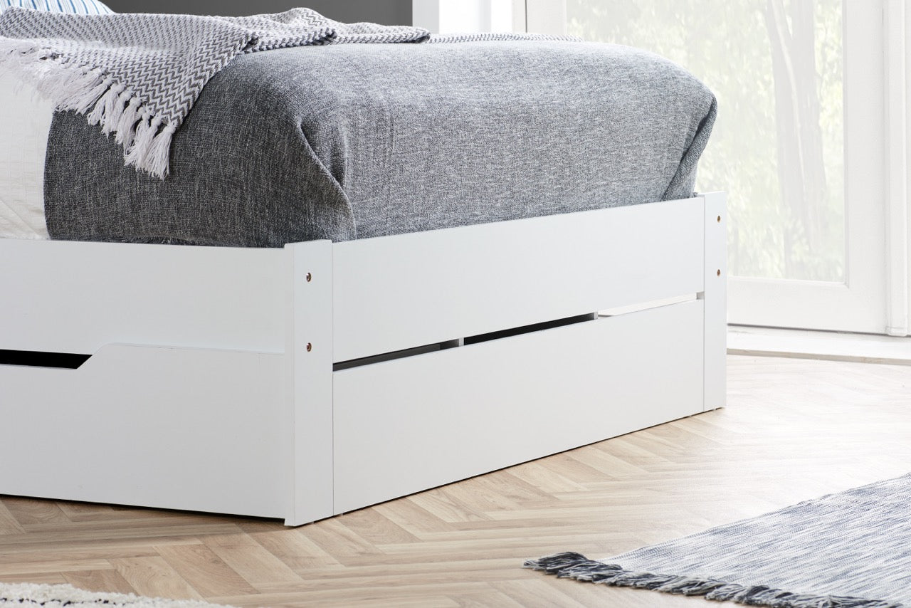 Alfie Double Storage Bed White - Bedzy UK modern and affordable home furniture England