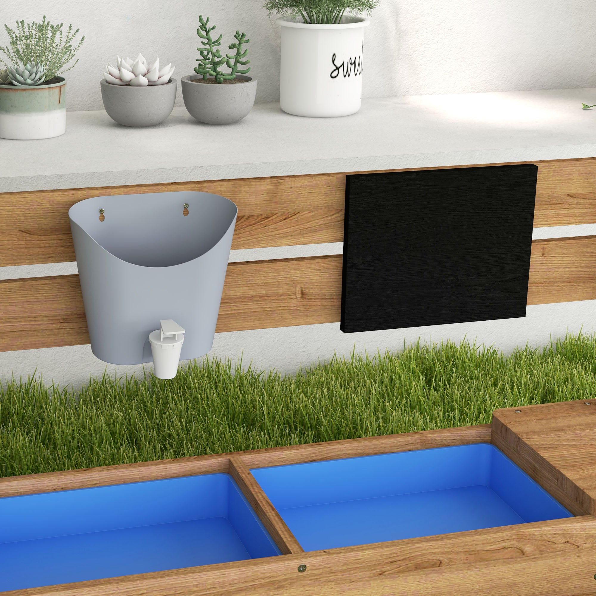 Wooden Sandbox with Canopy House Design Brown