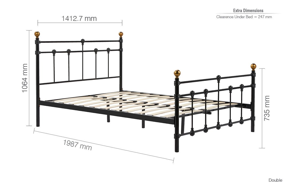 Atlas Double Bed Black - Bedzy UK modern and affordable home furniture England