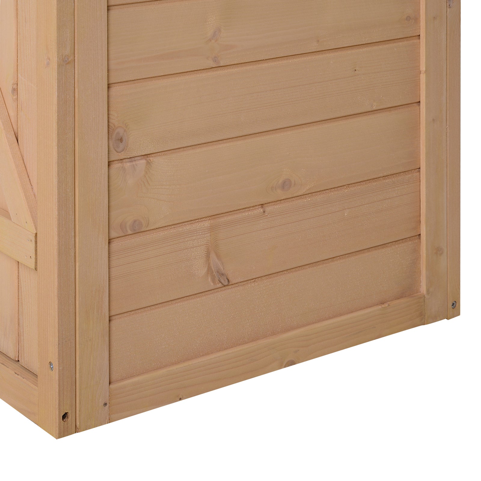 Wooden Garden Storage Shed Fir Wood Tool Cabinet Organiser with Shelves 75L x 56W x115Hcm