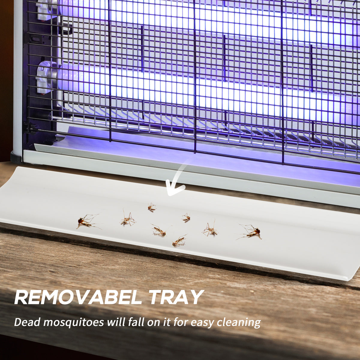 30W Electric Fly Mosquito Killer with 60m² Coverage Free Standing & Wall Hanging - Silver
