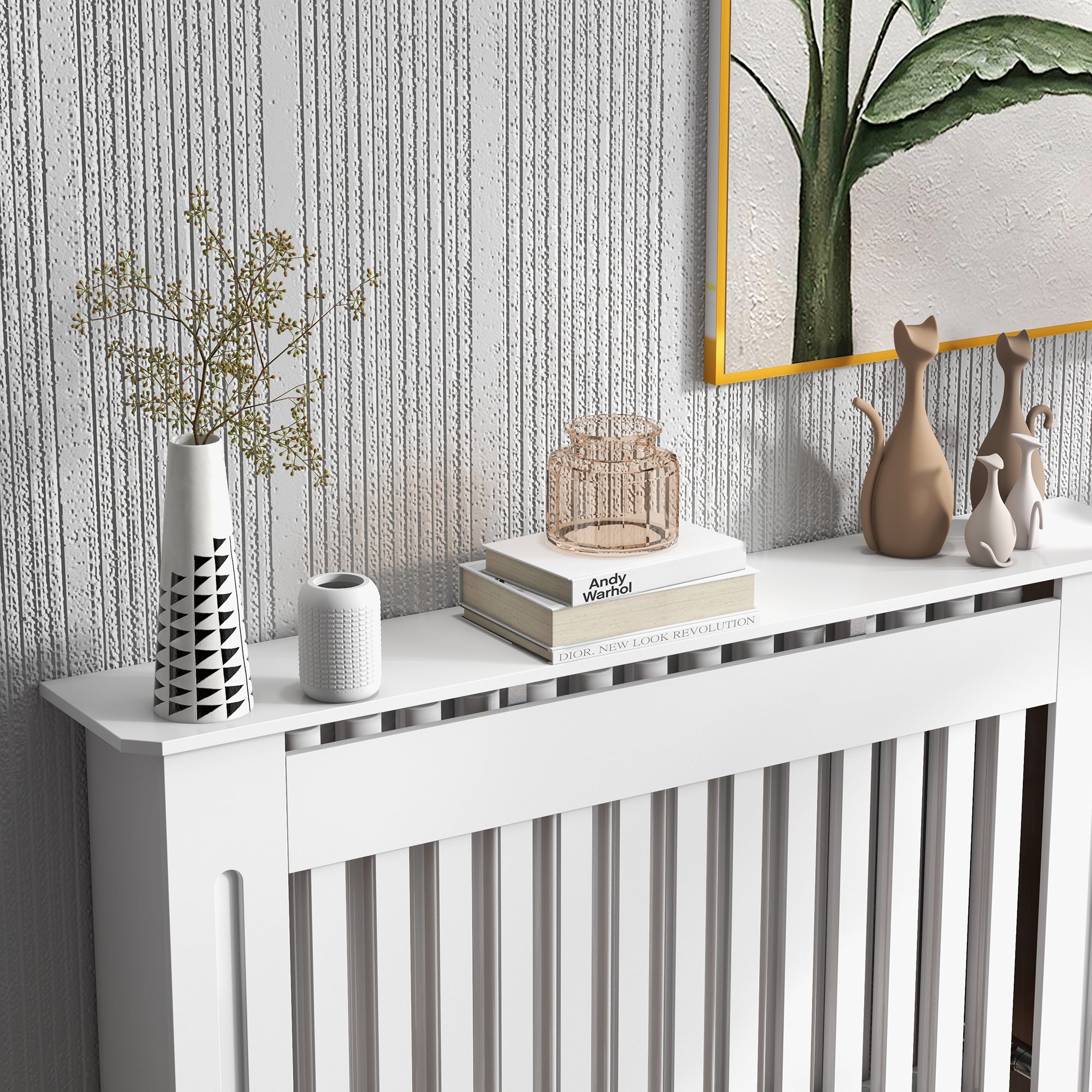 Minimalist Contemporary Radiator Covers MDF Radiator Cover 112x81x19cm White