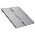 3ft Folding Aluminum Wheelchair Ramp Portable Mobility Scooter Access Aid 270kg Capacity - Silver