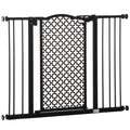 Adjustable 74-105 cm Pet Safety Gate with Auto Close & Double Locking for Doors & Stairs - Black