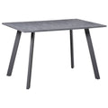 Dining Table with Metal Legs and Spacious Top for Kitchen, Dining Room, Living Room - Dark Grey