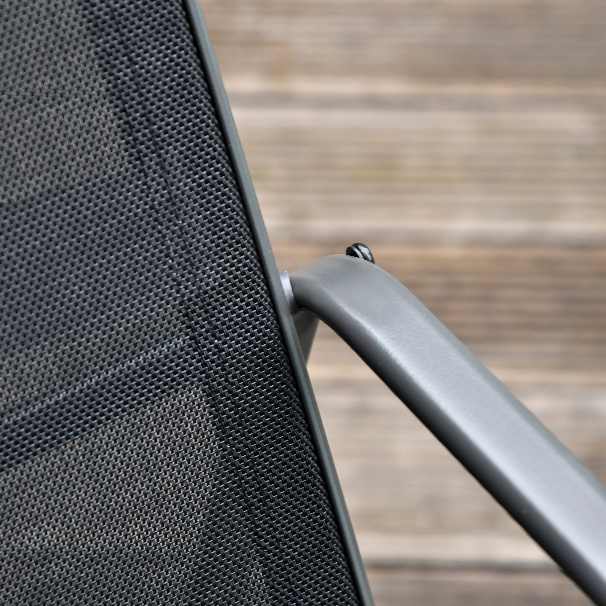 4 Piece Outdoor Garden Furniture Set with Double and Single Chairs & Glass Top Table - Black