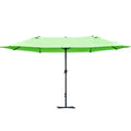 4.6m Double Canopy Garden Parasol with Cross Base - Green