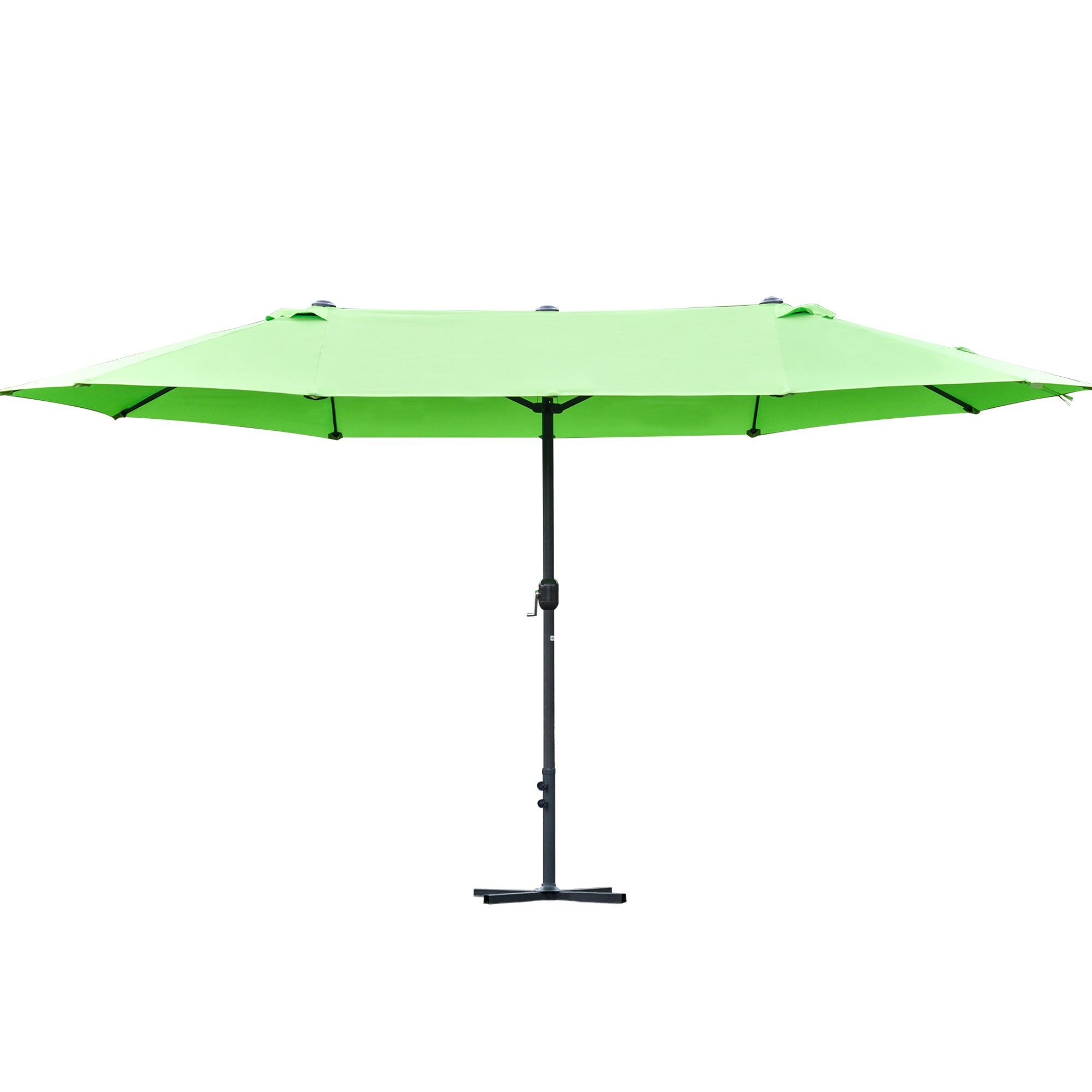 4.6m Garden Parasol Double-Sided Sun Umbrella Patio Market Shelter Canopy Shade Outdoor with Cross Base – Green