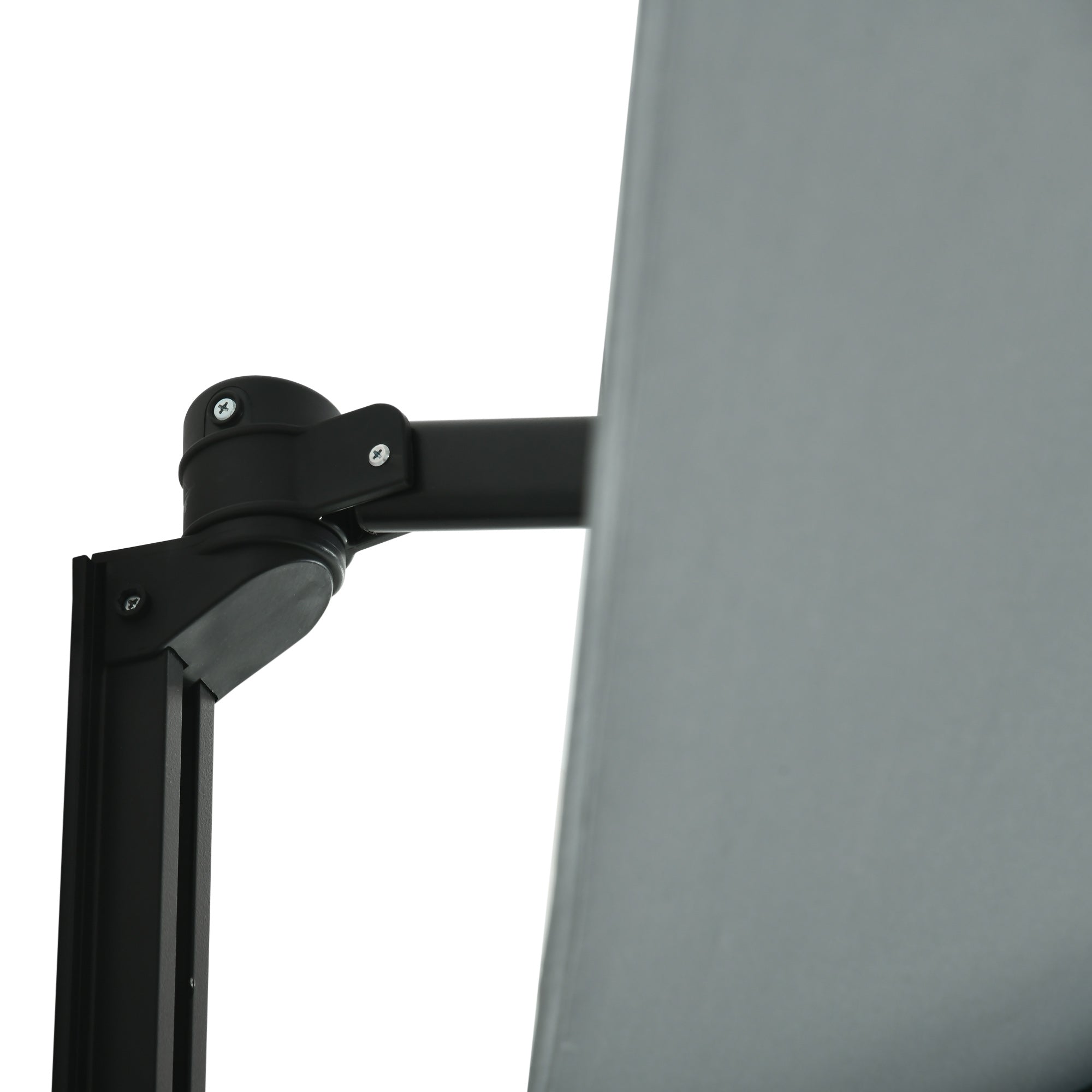 Wall Mounted Outdoor Parasol with 180 Degree Rotatable Canopy Grey